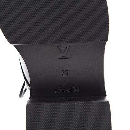Louis Vuitton Patent Calfskin Blooms Flat Derby Platform Shoes 35 Black 6 of 8