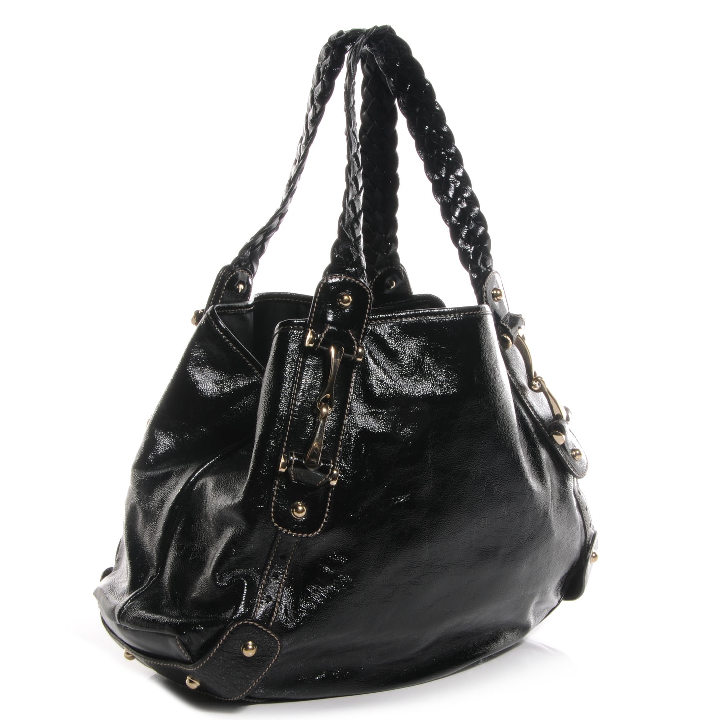 Patent Leather Medium Pelham Shoulder Bag Black