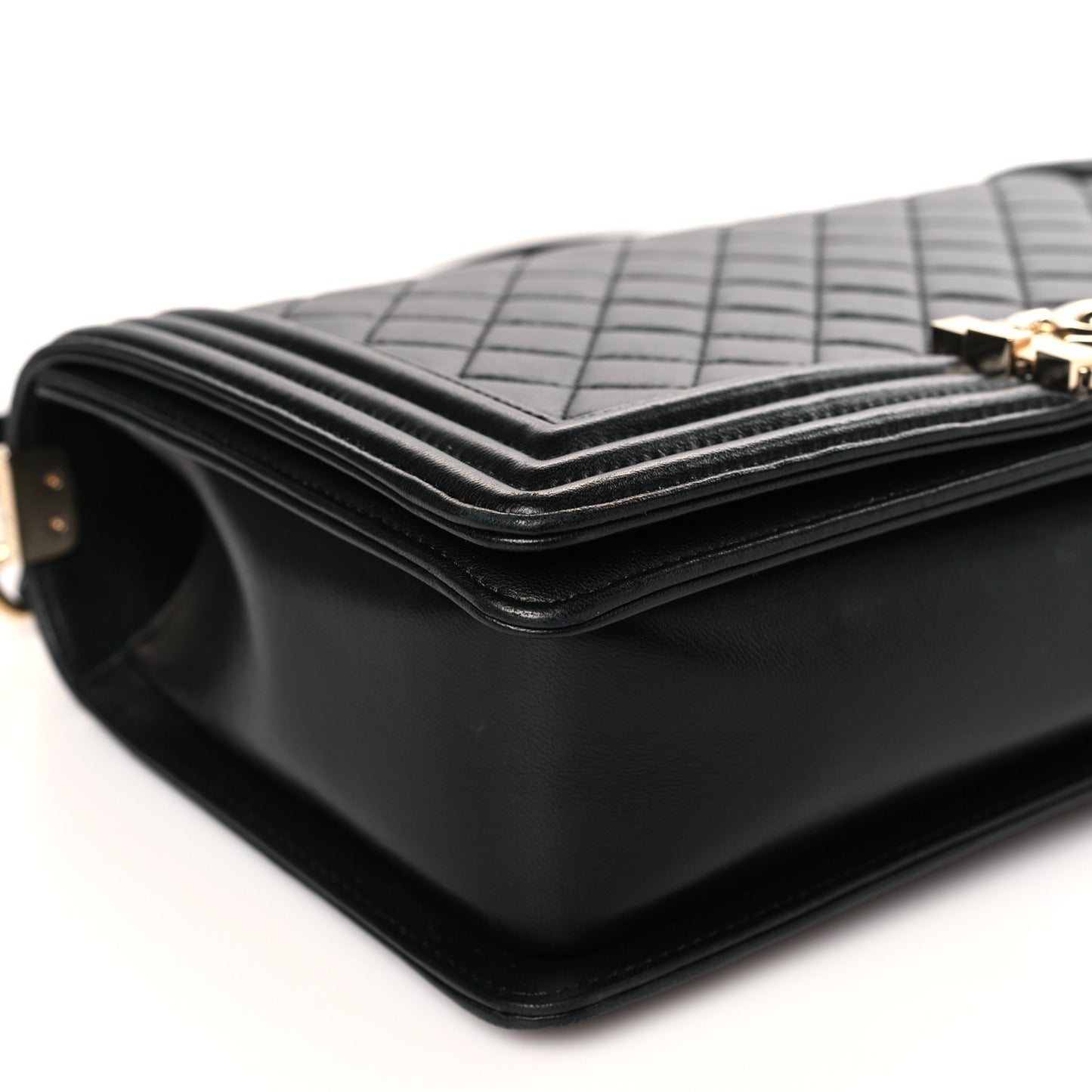 Calfskin Quilted New Medium Boy Flap Black