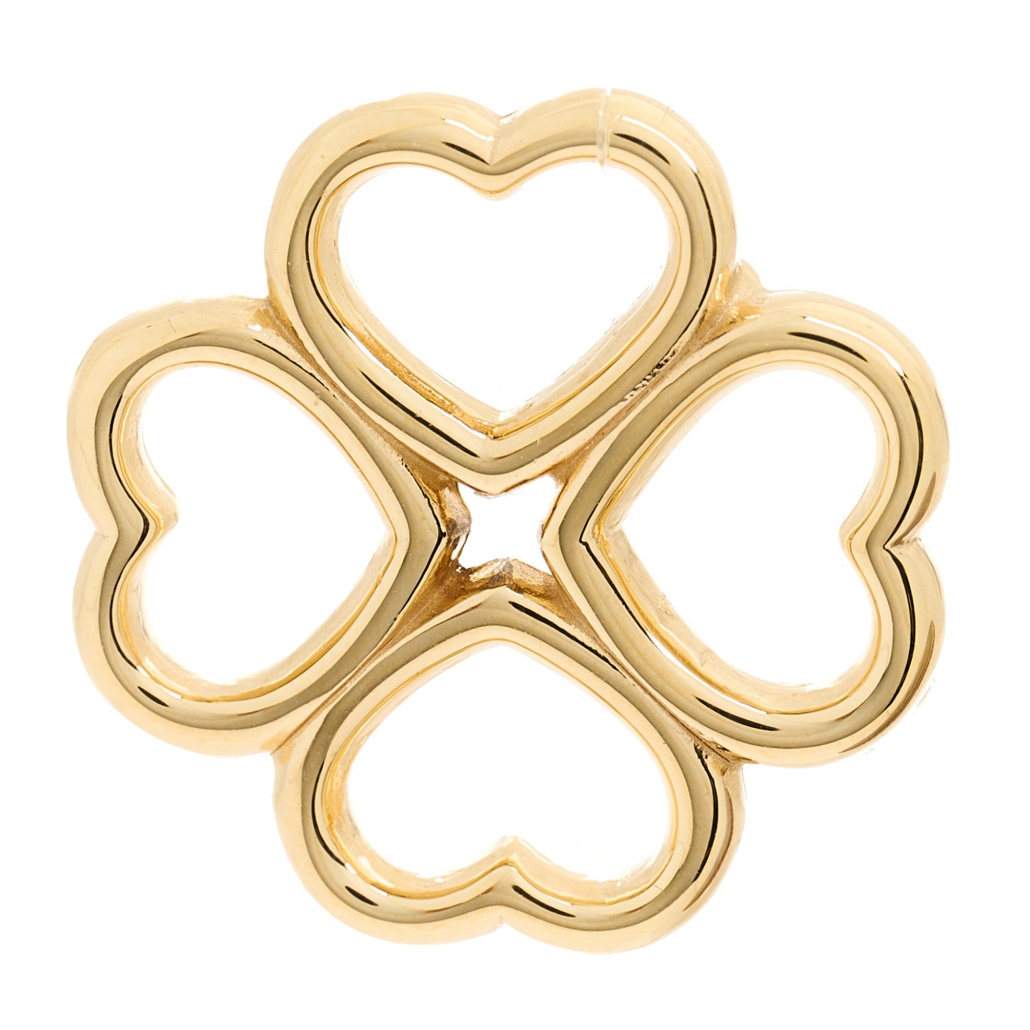 Tiffany 18K Yellow Gold Loving Heart Clover Pendant 1 of 3
