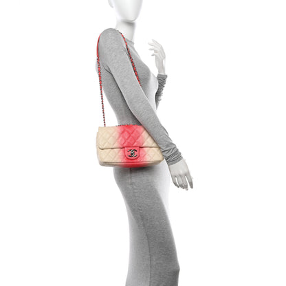 Chanel Caviar Quilted Ombre Medium Single Flap White Rose Pink 3 of 11