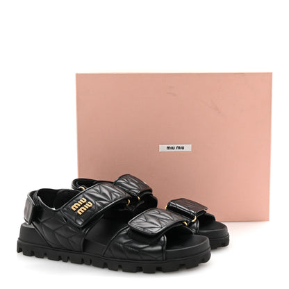 Miu Miu Nappa Matelasse Sporty Sandals 39 Black 10 of 10