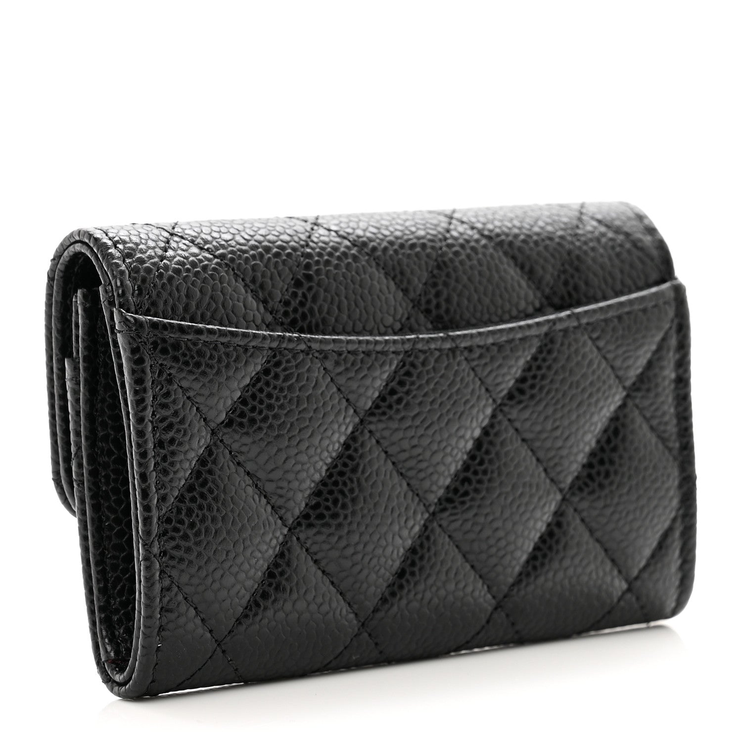Chanel Caviar Quilted Flap Card Holder Wallet Black 3 of 9
