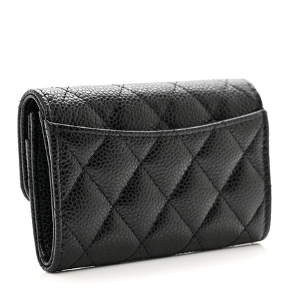Chanel Caviar Quilted Flap Card Holder Wallet Black 3 of 9