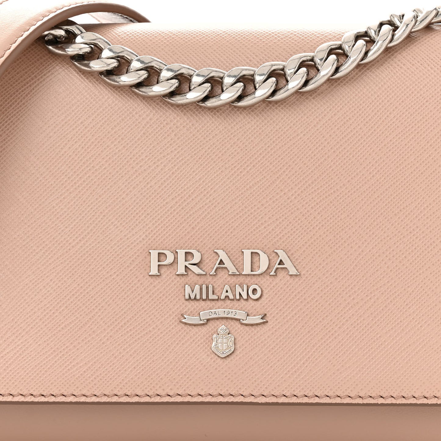 Soft Calfskin Saffiano Chain Crossbody Bag Cipria
