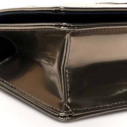 Christian Dior Metallic Patent Micro-Cannage Baby Diorama Flap Bag Gold 7 of 9