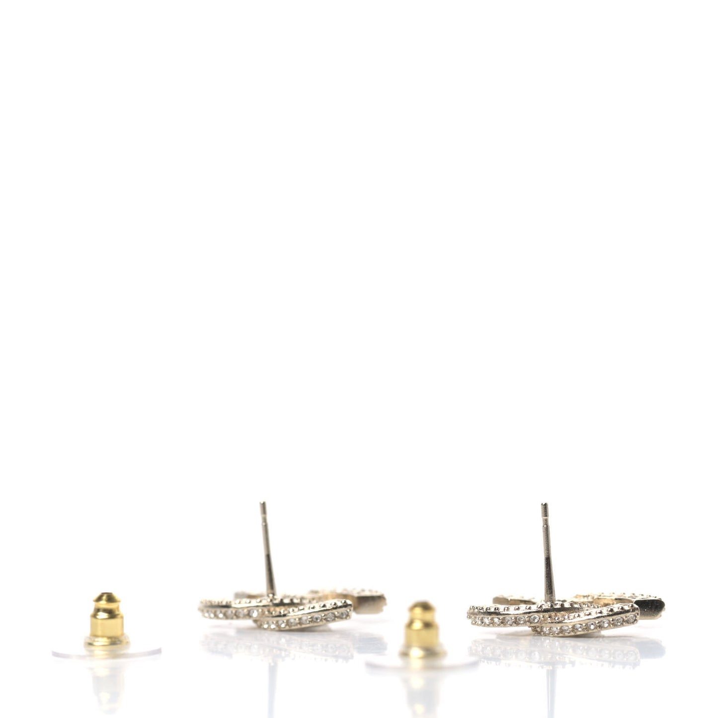 Crystal Timeless CC Earrings Light Gold
