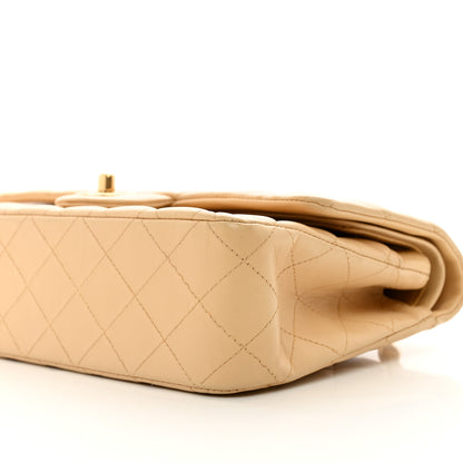 Chanel Lambskin Quilted Medium Double Flap Beige 10 of 12
