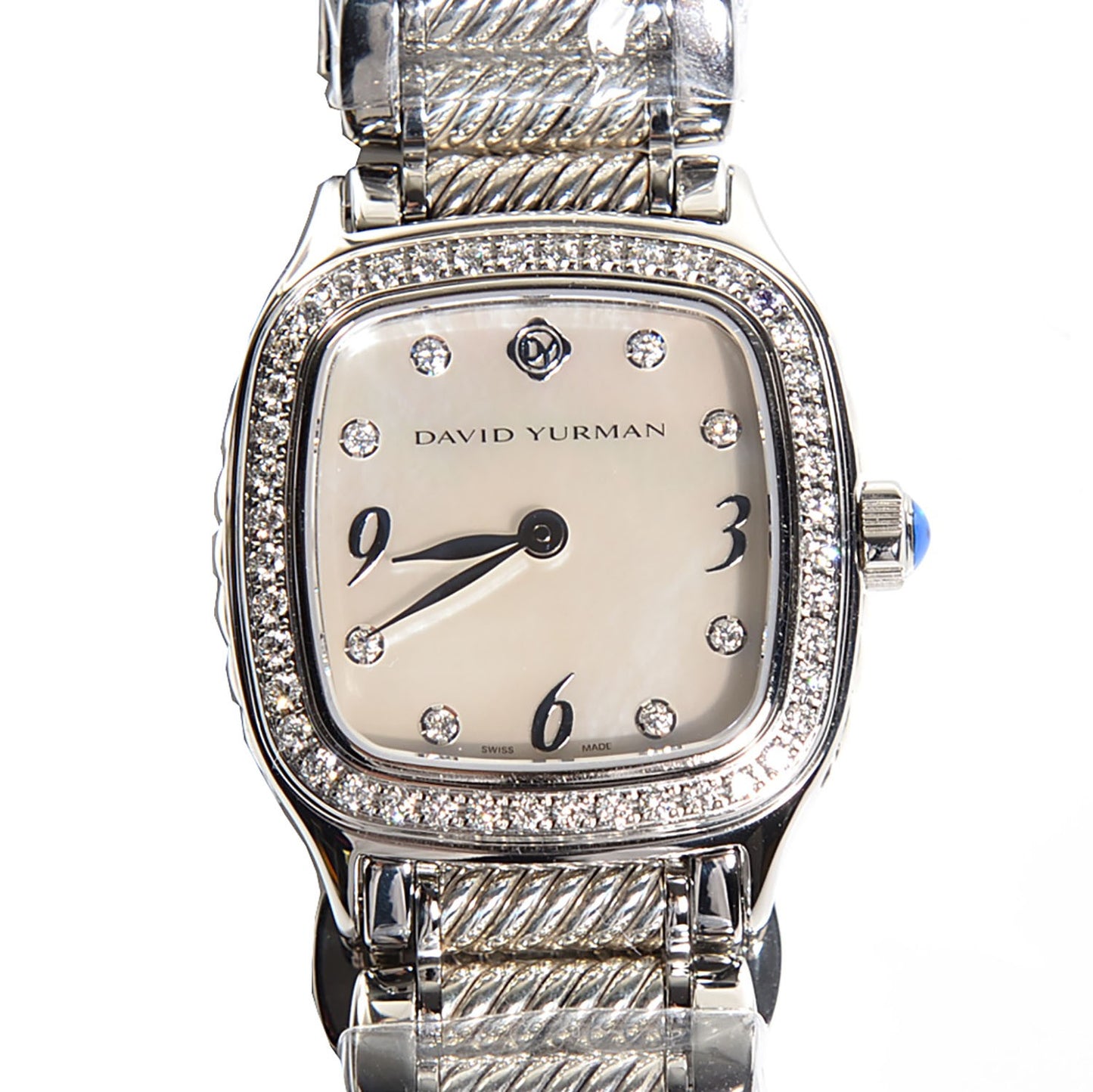 Stainless Steel Diamond Bezel Mother of Pearl 25mm Thoroughbred Quartz Watch