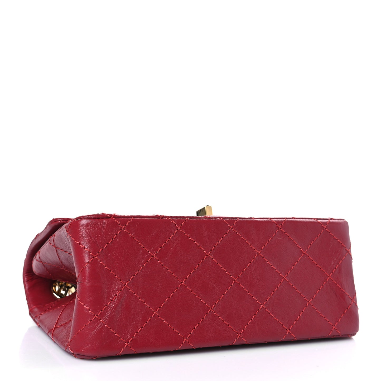 Aged Calfskin Quilted 2.55 Reissue Mini Flap Red