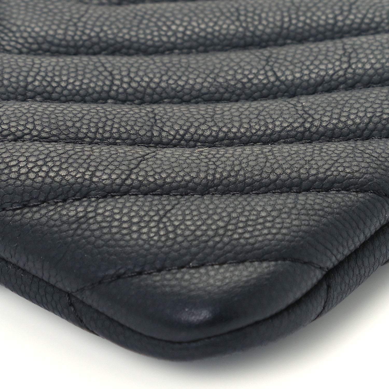 Chanel Caviar Chevron Quilted Small Cosmetic Case Black 9 of 9