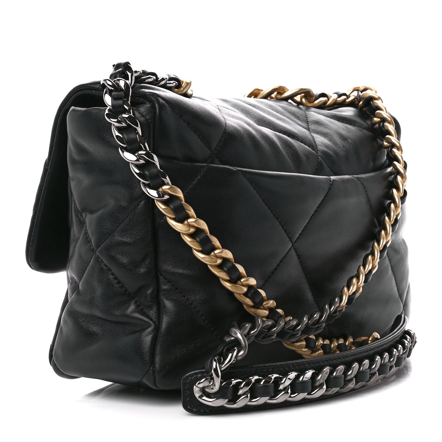 Lambskin Quilted Medium Chanel 19 Flap Black