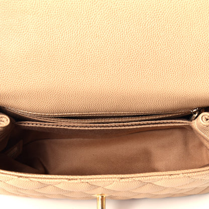 Chanel Caviar Lizard Embossed Quilted Mini Coco Handle Flap Beige 6 of 10