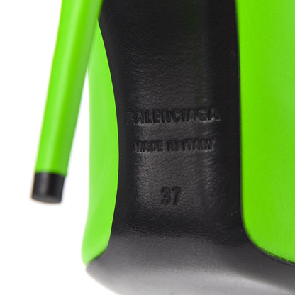 Balenciaga Soft Nappa Square Knife 110mm Pumps 37 Neon Green 7 of 8