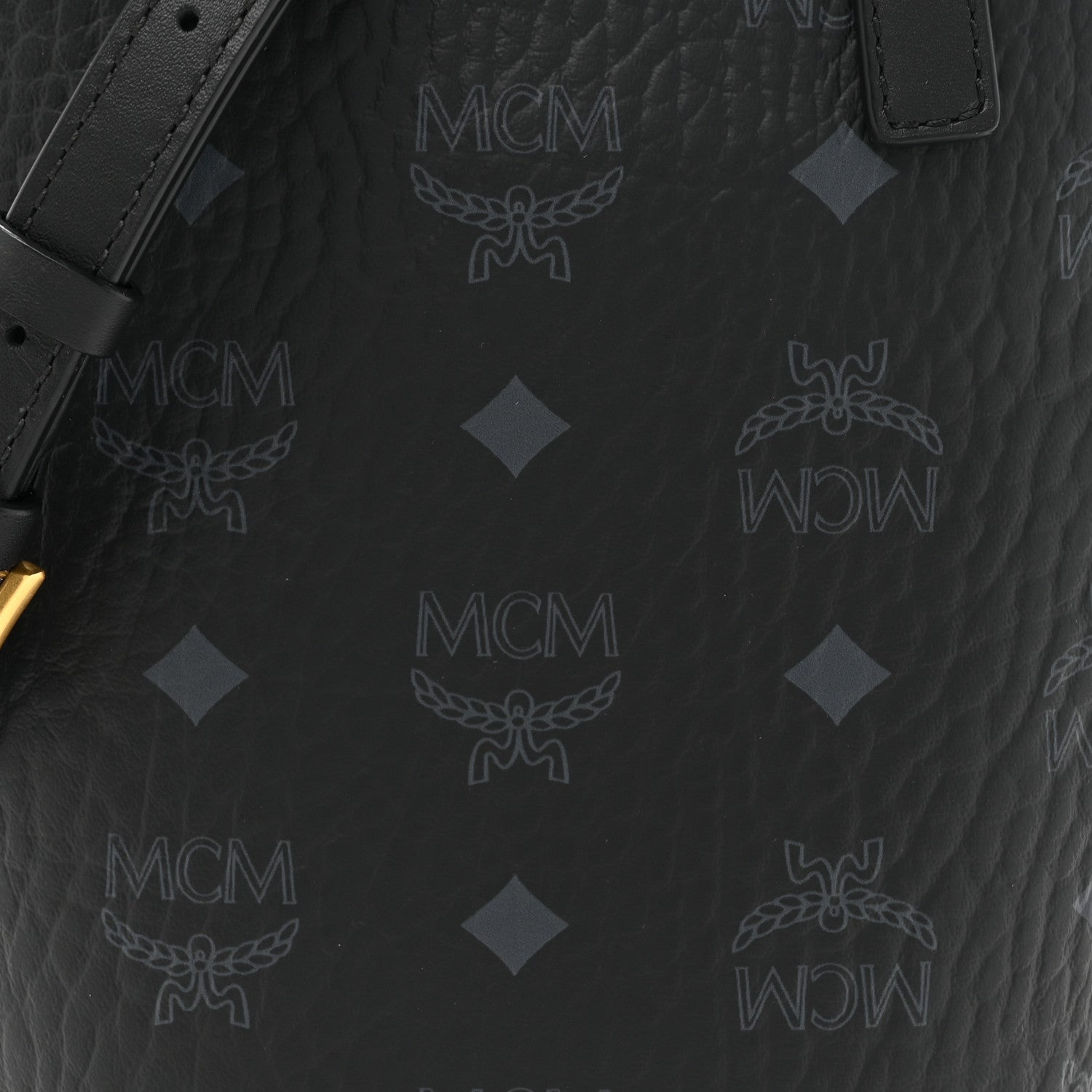 MCM Visetos Mini Aren Bucket Tote Black 7 of 10