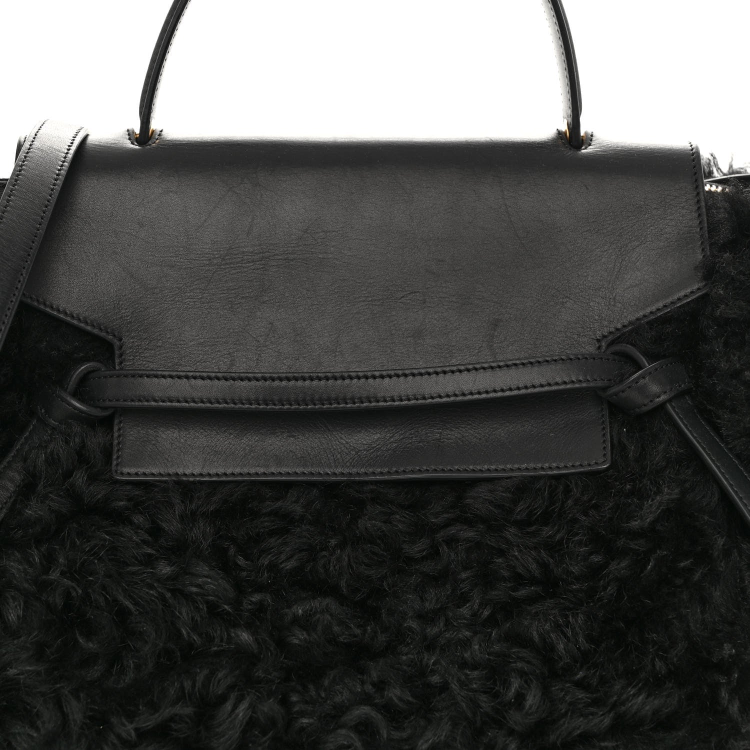 Celine Calfskin Shearling Mini Belt Bag Black 7 of 9