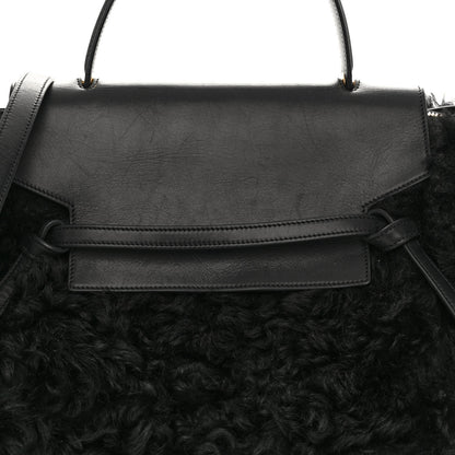 Celine Calfskin Shearling Mini Belt Bag Black 7 of 9