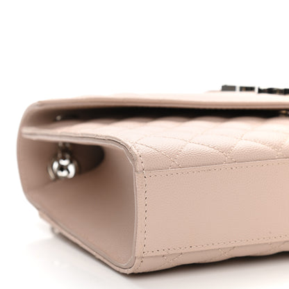 Saint Laurent Grain De Poudre Textured Mixed Matelasse Medium Triquilt Monogram Satchel Marble Pink 9 of 11