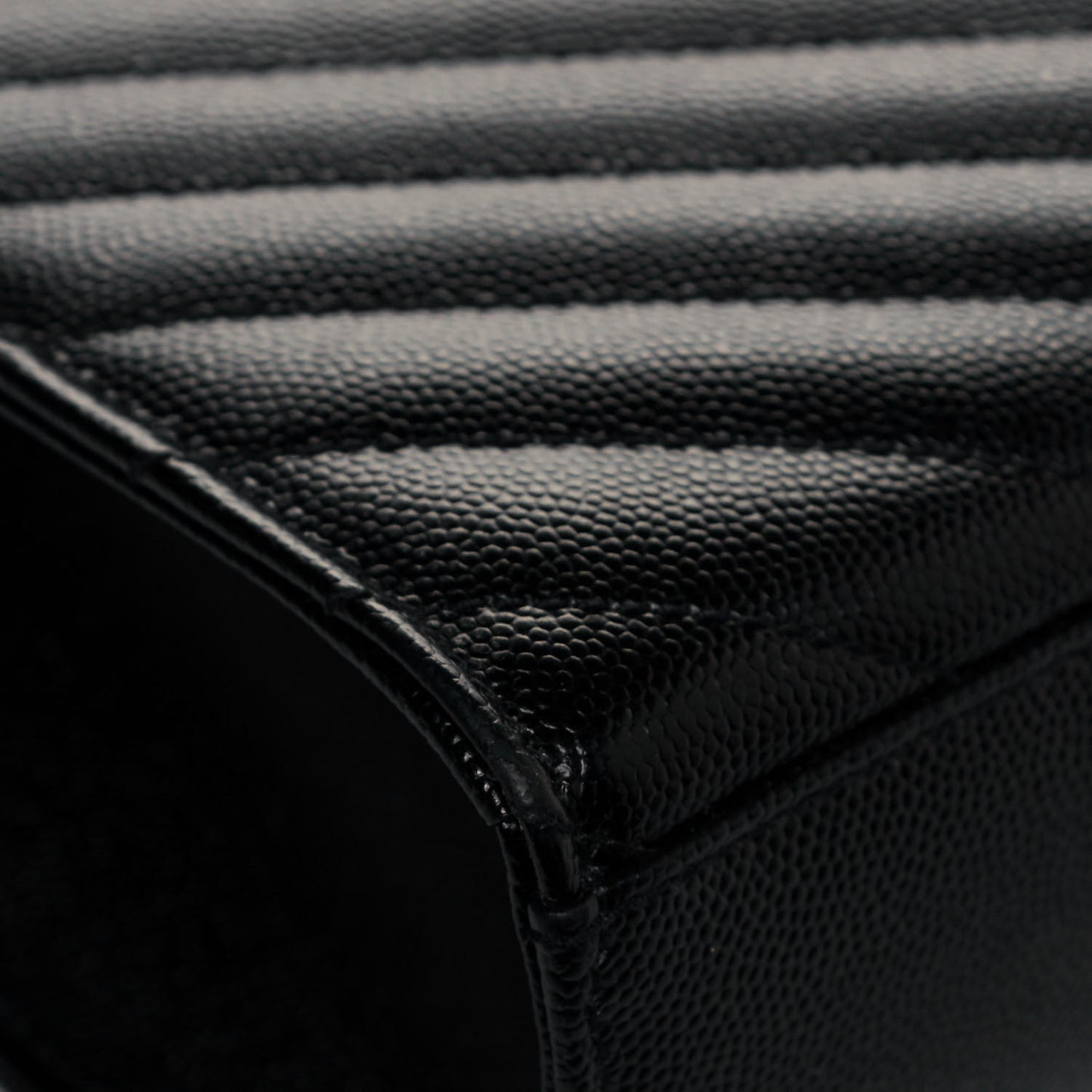 Grain De Poudre Matelasse Chevron Large Monogram Satchel Black