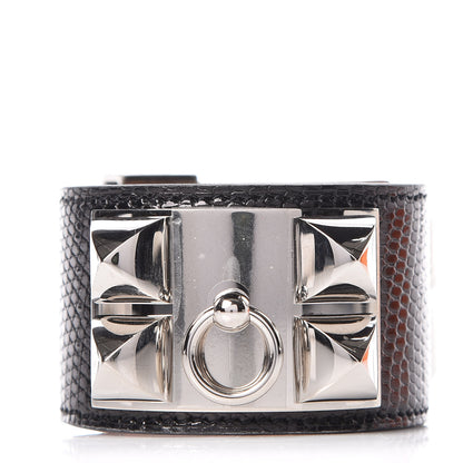 Hermes Lizard Collier De Chien CDC Bracelet T3 Black 1 of 8