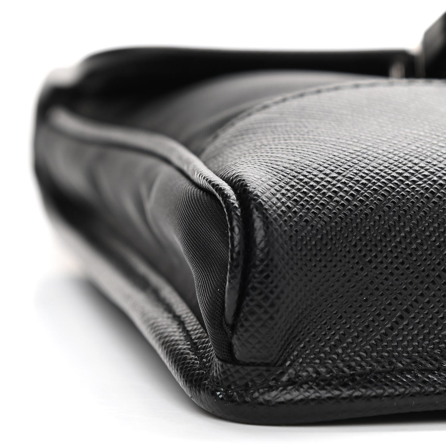 Tessuto Nylon Saffiano Phone Case Crossbody Black