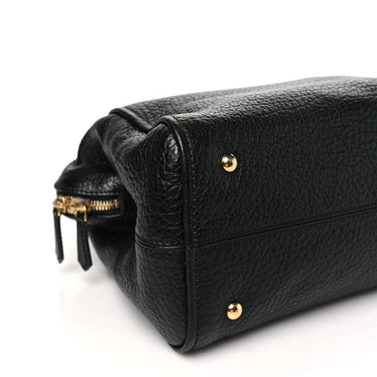 Fendi Pebbled Calfskin Small Chameleon Tote Black 9 of 11