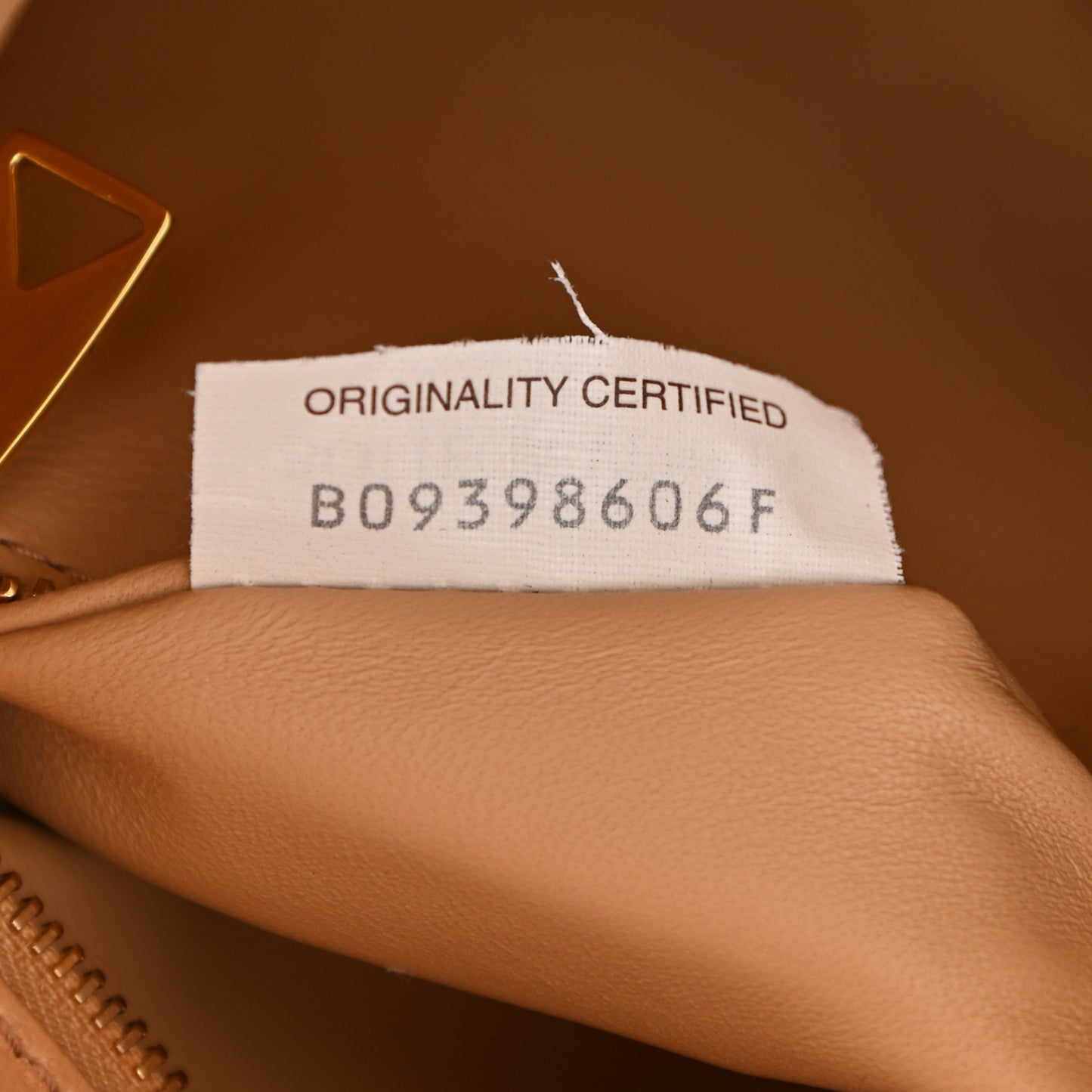 Box Calfskin Nappa Clip Bag Almond Gold
