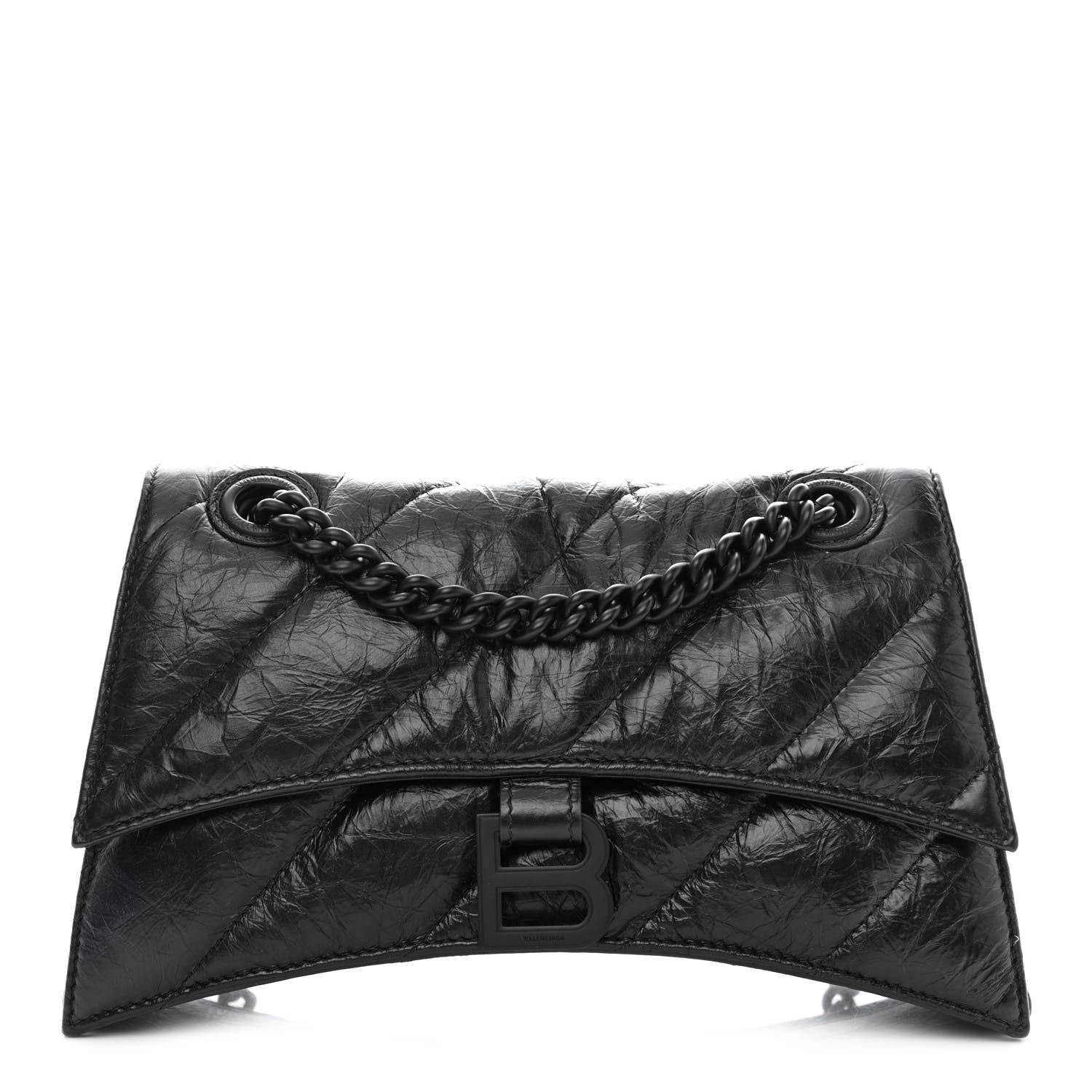 Balenciaga Crushed Calfskin Quilted Matte Black Hardware Small Crush Chain Bag Black 1 of 9