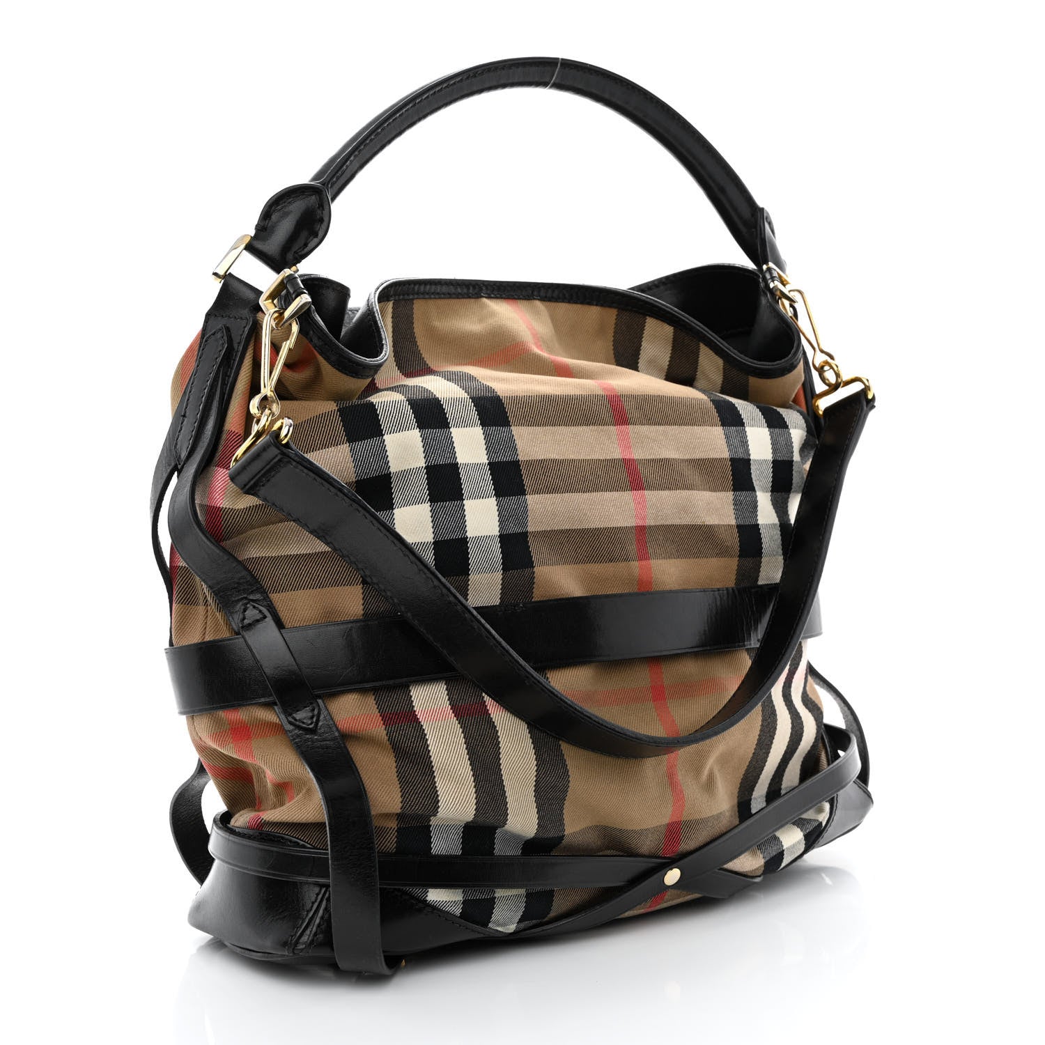 Burberry House Check Bridle Calfskin Medium Gosford Hobo Black 3 of 20