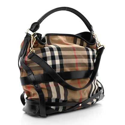Burberry House Check Bridle Calfskin Medium Gosford Hobo Black 3 of 20
