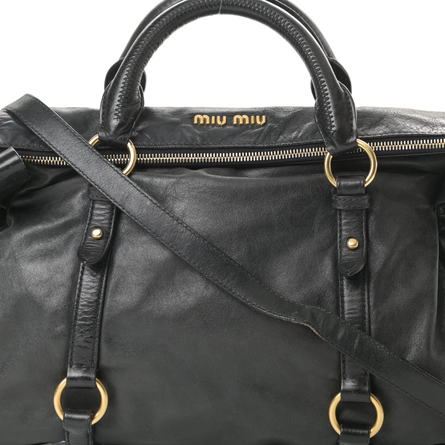 Miu Miu Soft Calfskin Small Bow Bag Black 7 of 16