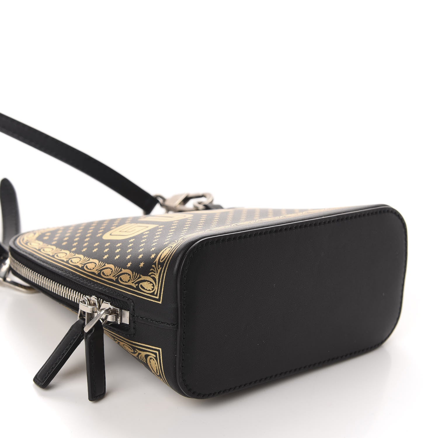 Gucci X SEGA Calfskin GUCCY Stars Mini Dome Shoulder Bag Black Gold 4 of 10