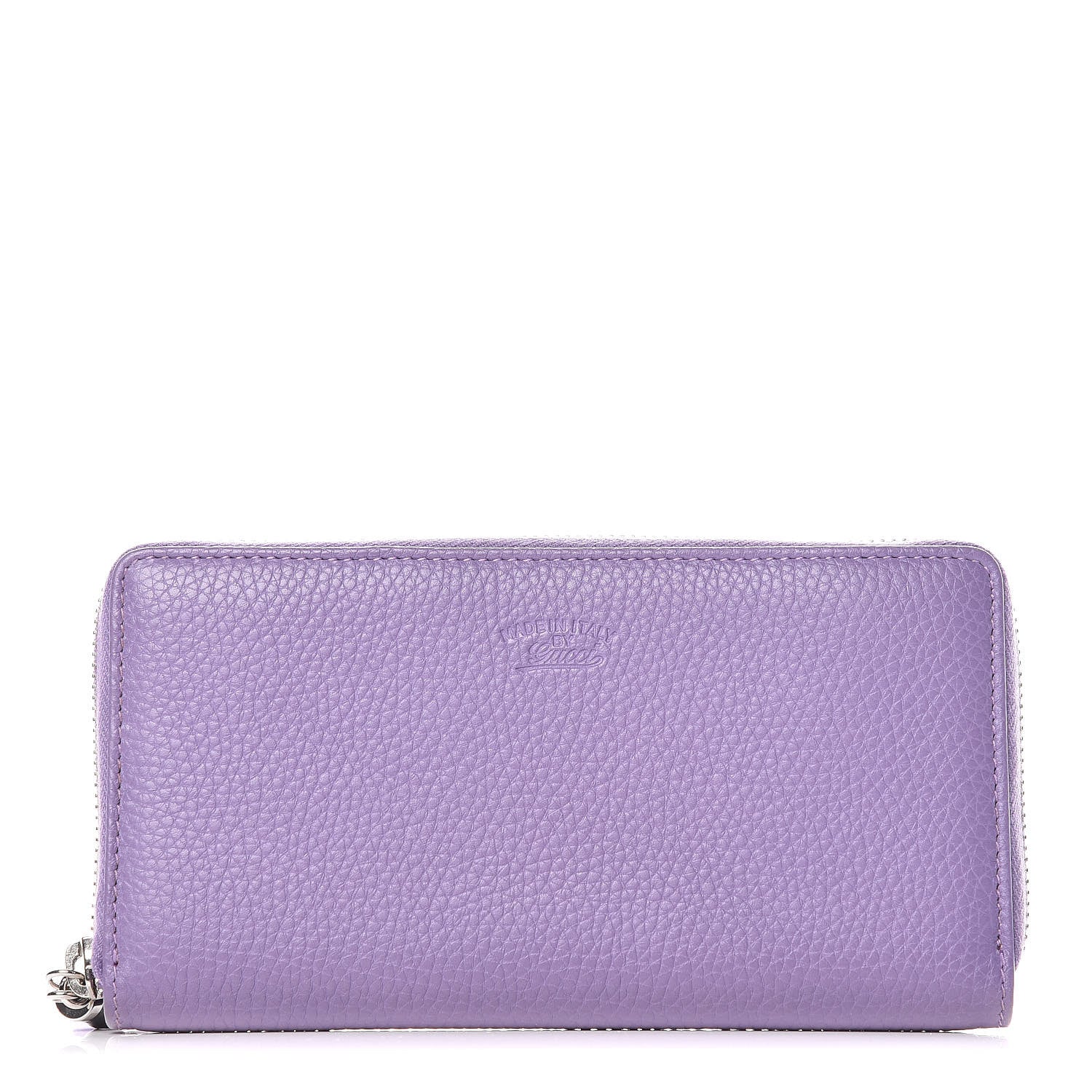 Gucci Pebbled Calfskin Bamboo Tassel Zip Around Wallet Purple 1 of 8
