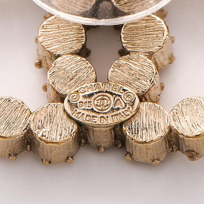 Chanel Crystal CC Earrings Light Gold 4 of 4