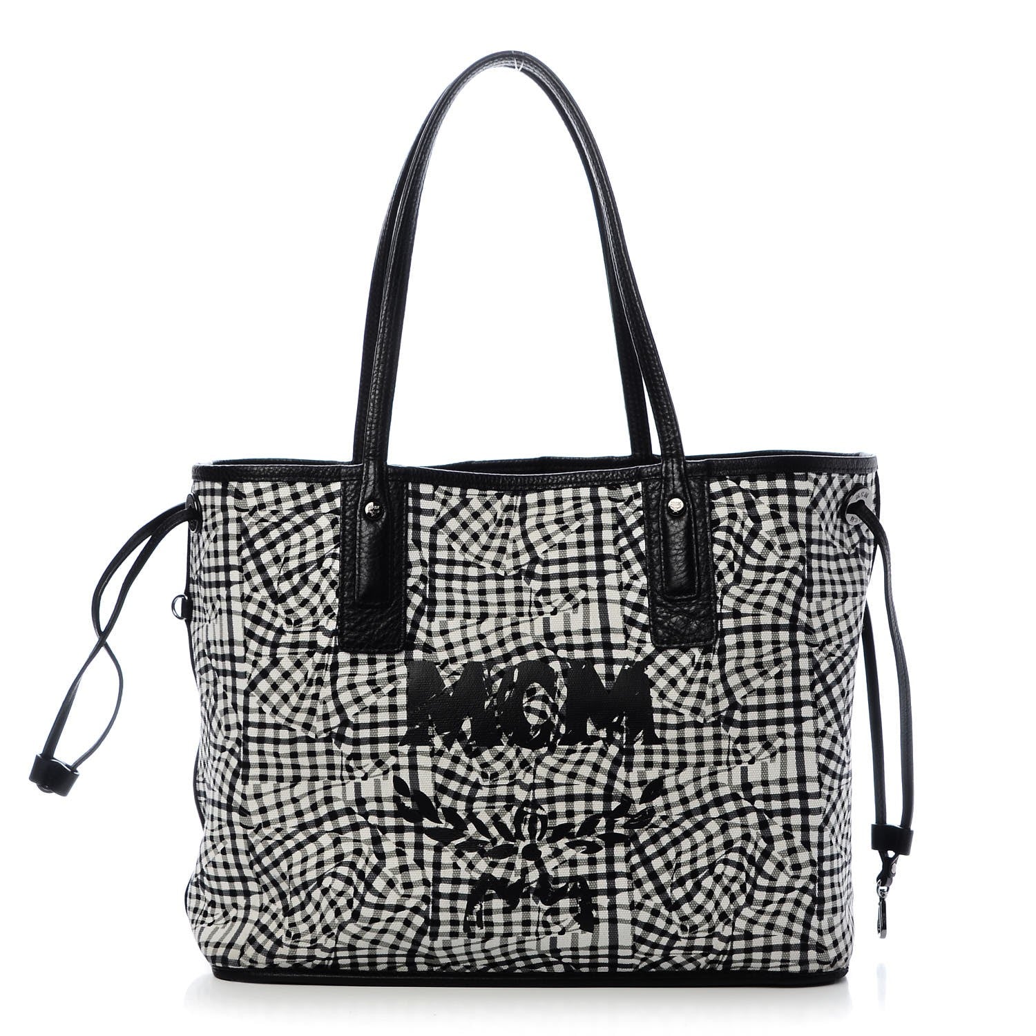 MCM Visetos Medium Liz Reversible Shopper Tote Black 6 of 9