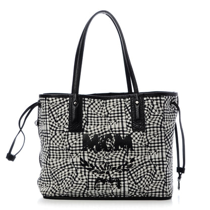 MCM Visetos Medium Liz Reversible Shopper Tote Black 6 of 9