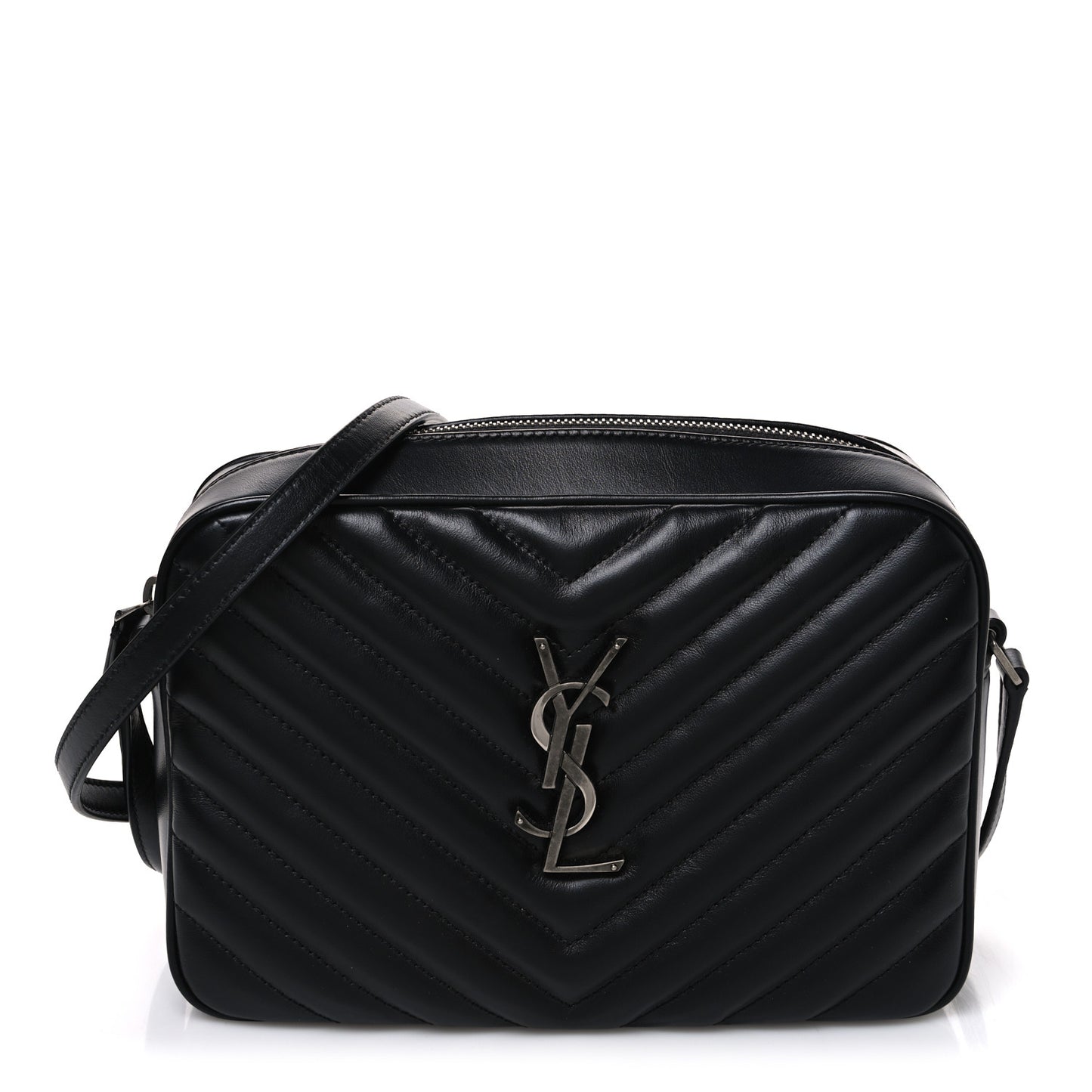 Calfskin Matelasse Monogram Lou Camera Bag Black