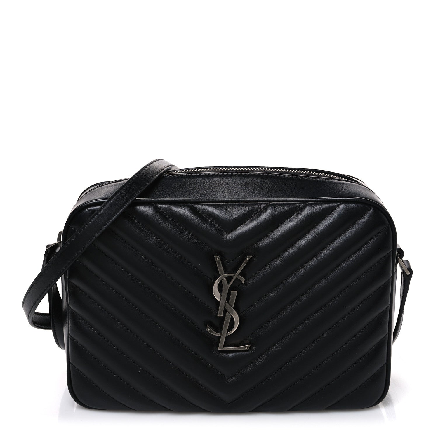 Saint Laurent Calfskin Matelasse Monogram Lou Camera Bag Black 1 of 11
