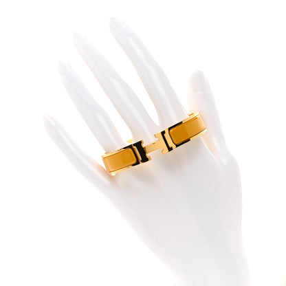 Hermes Enamel Narrow Clic Clac H Bracelet PM Jaune Madras 2 of 4