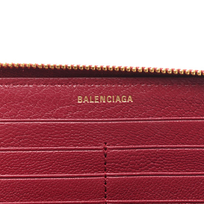 Balenciaga Chevre Gold Metallic Edge Hardware Zip Around Wallet Rouge Grenat 6 of 8