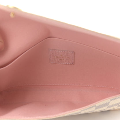 Louis Vuitton Damier Azur Pochette Felicie Chain Wallet Rose Ballerine 6 of 13