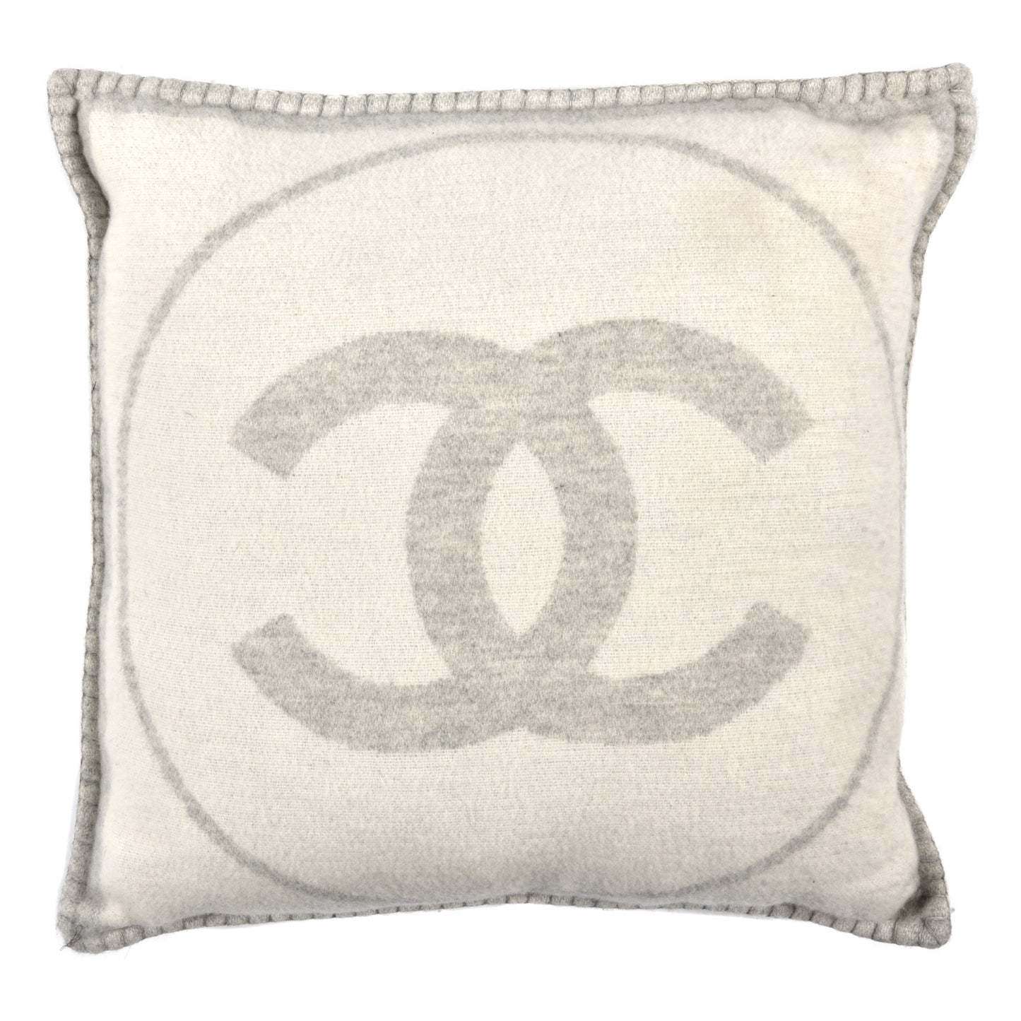 Merino Wool Cashmere CC Pillow Grey Off White