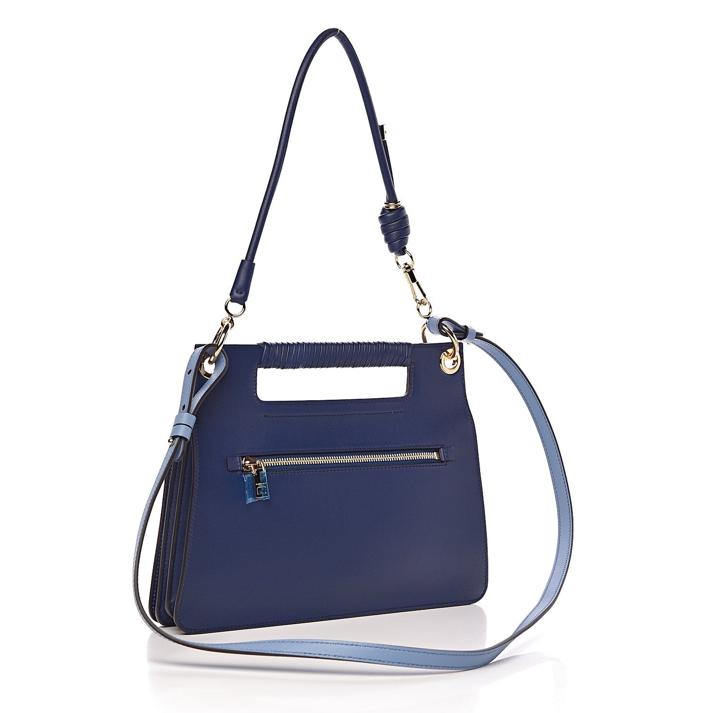 Calfskin Medium Whip Top Handle Crossbody Royal Blue