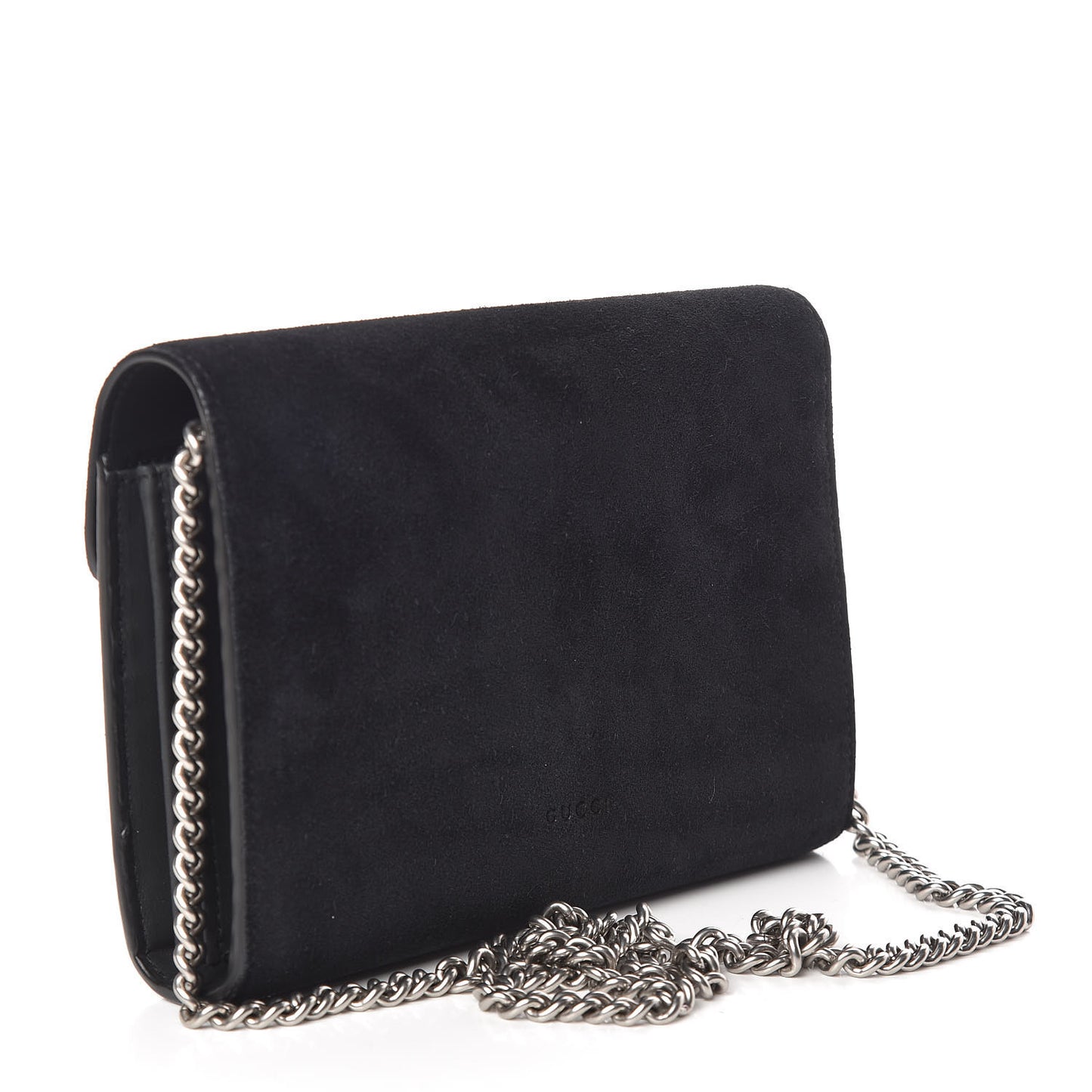 Suede Mini Dionysus Chain Wallet Black