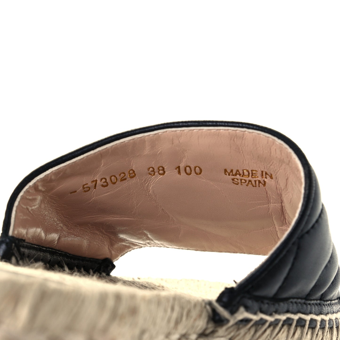 Nappa Matelasse GG Marmont Espadrille Slide Sandals 38 Black