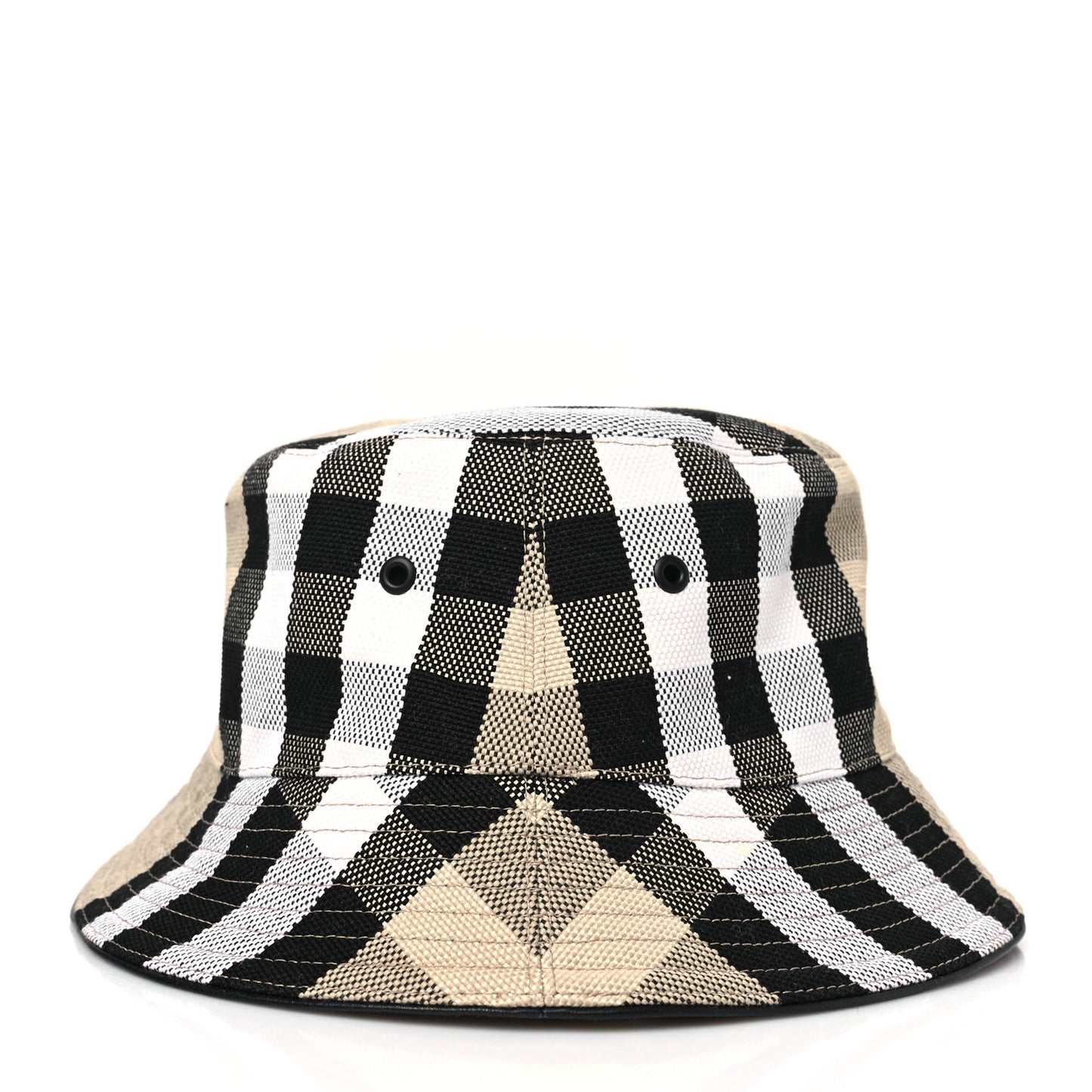 Cotton Canvas Giant Check Bucket Hat L Dusty Sand