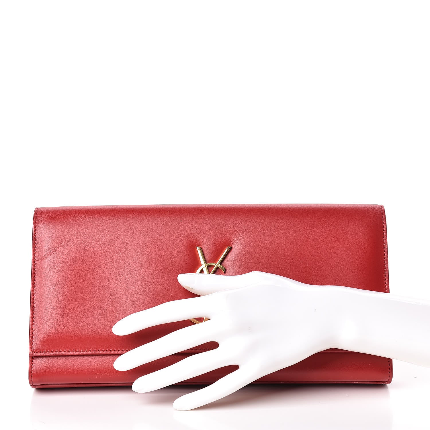 Saint Laurent Calfskin Cassandre Clutch Rouge Orient 2 of 15