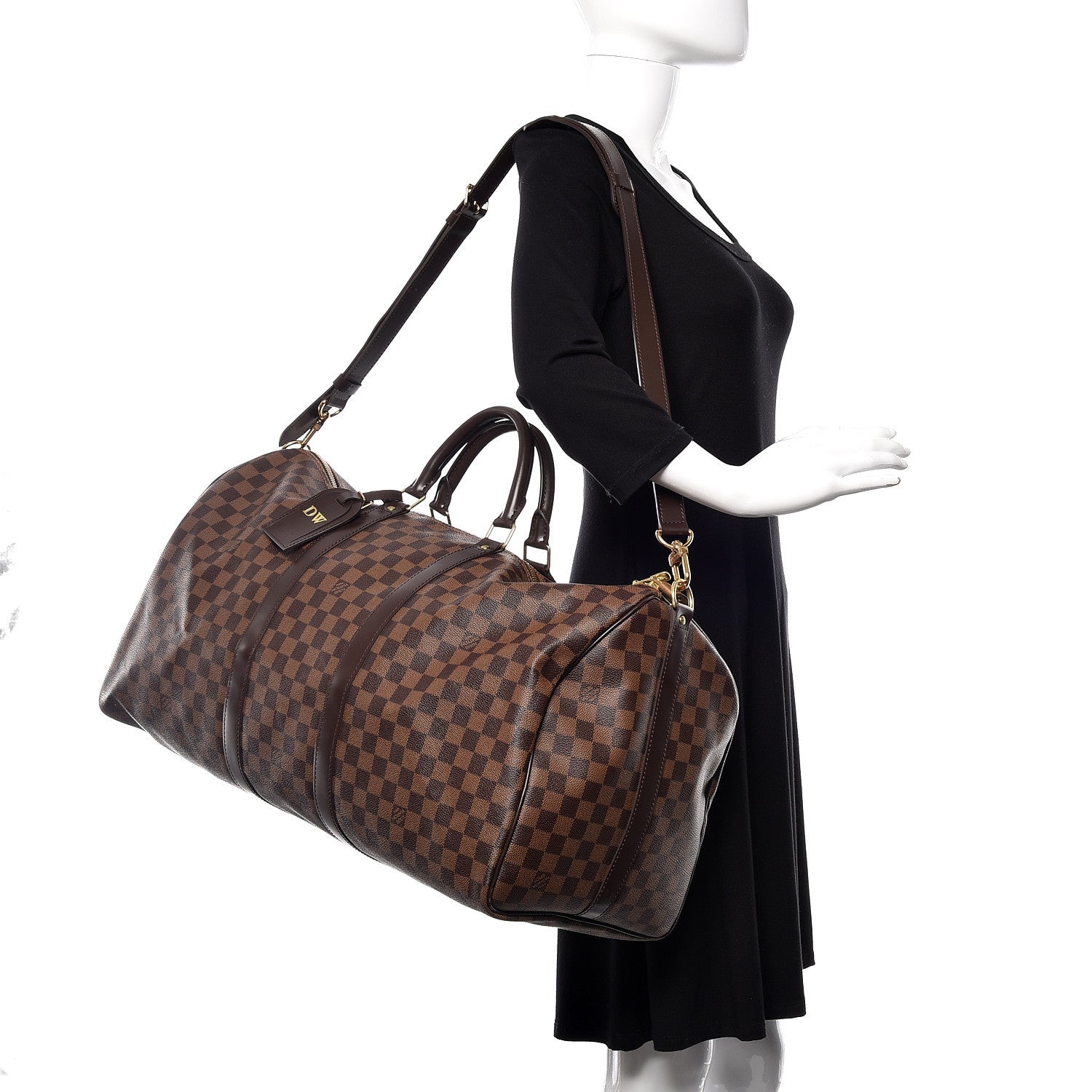 Louis Vuitton Damier Ebene Keepall Bandouliere 55 2 of 11