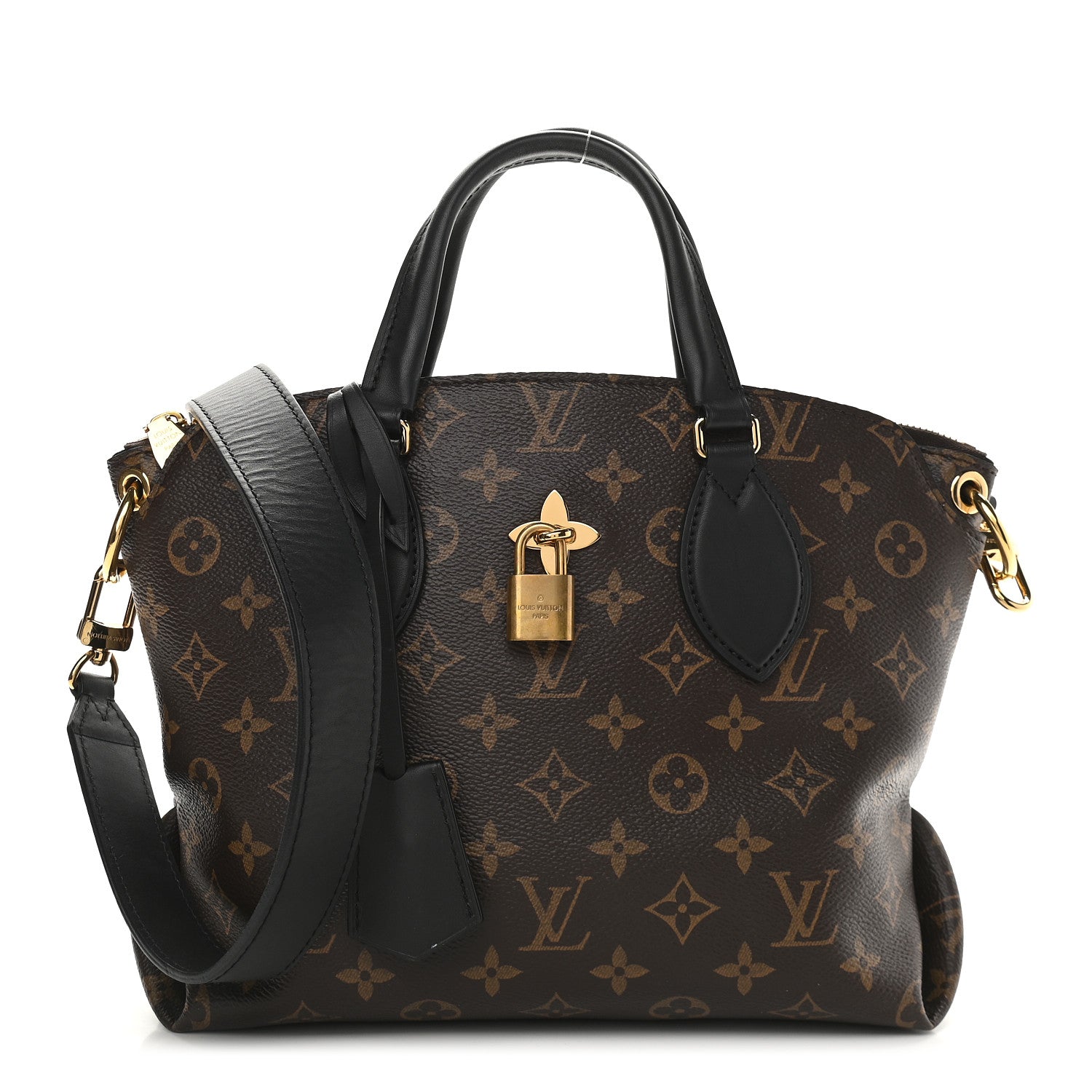 Louis Vuitton Monogram Flower Zipped Tote PM Black 1 of 9