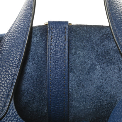 Hermes Taurillon Maurice Picotin Lock 18 PM Bleu Saphir 7 of 11